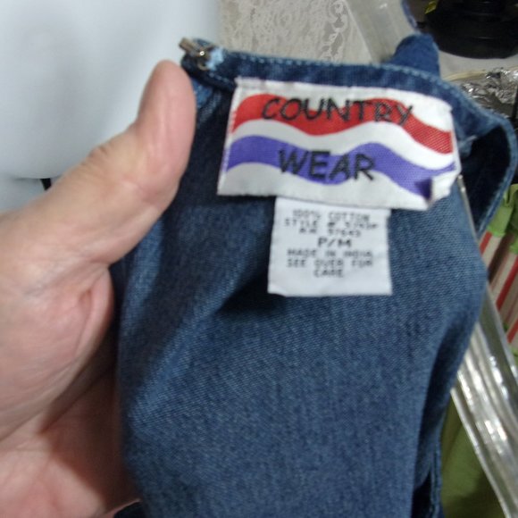 County Wear Blue Denim Jacket Maxi  Dress Pink Applique Embellished NWT - Picture 8 of 8